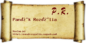 Panák Rozália névjegykártya